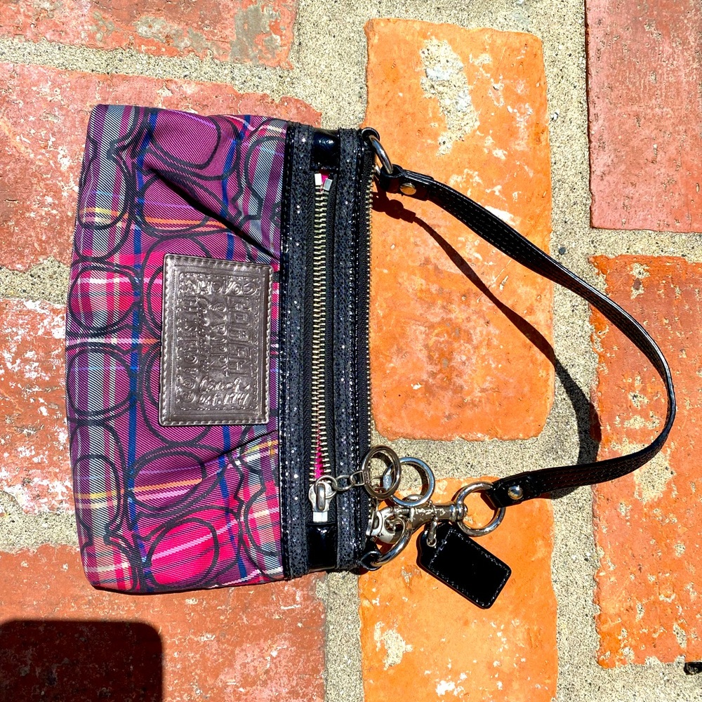 Vintage Coach Purple Plaid Purse